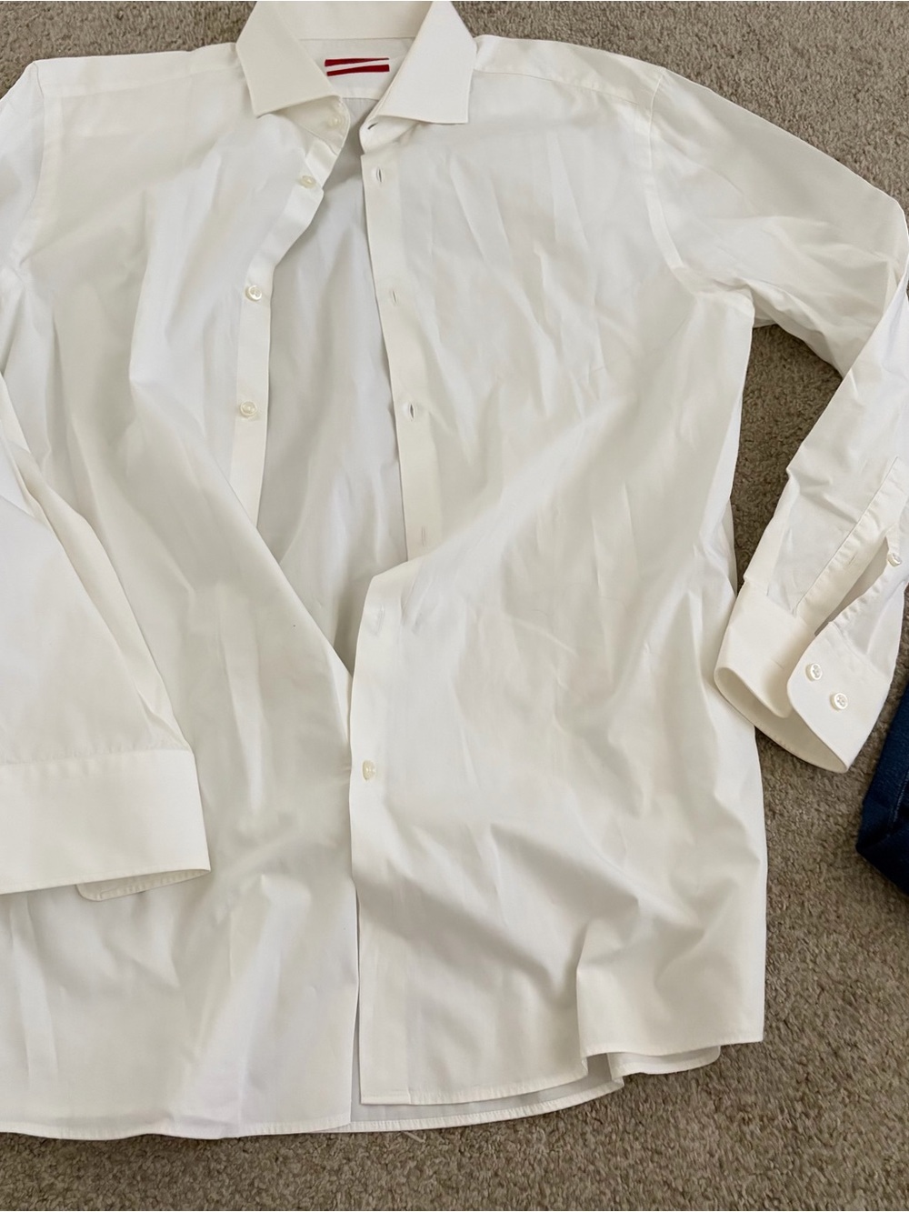 HUGO Men's White Long-Sleeve Dress Shirt